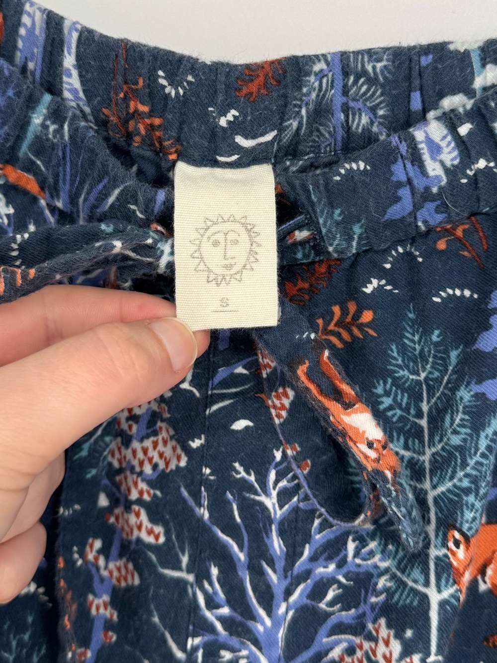 Printfresh Fox & Folklore Small Flannel Pajama Shorts Navy Blue Loungewear Cozy - Picture 4 of 5